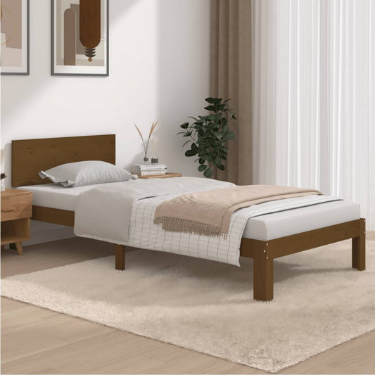 Giroletto Marrone Ambra in Legno Massello di Pino 90x200 cm | homemem39