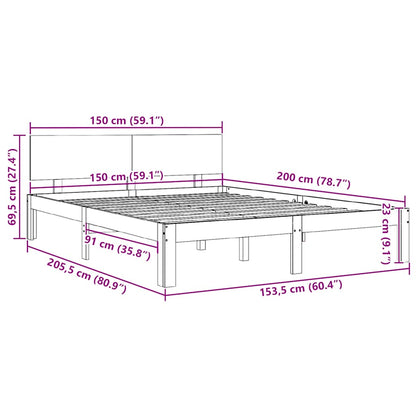 Giroletto Bianco in Legno Massello 150x200 cm King Size - homemem39