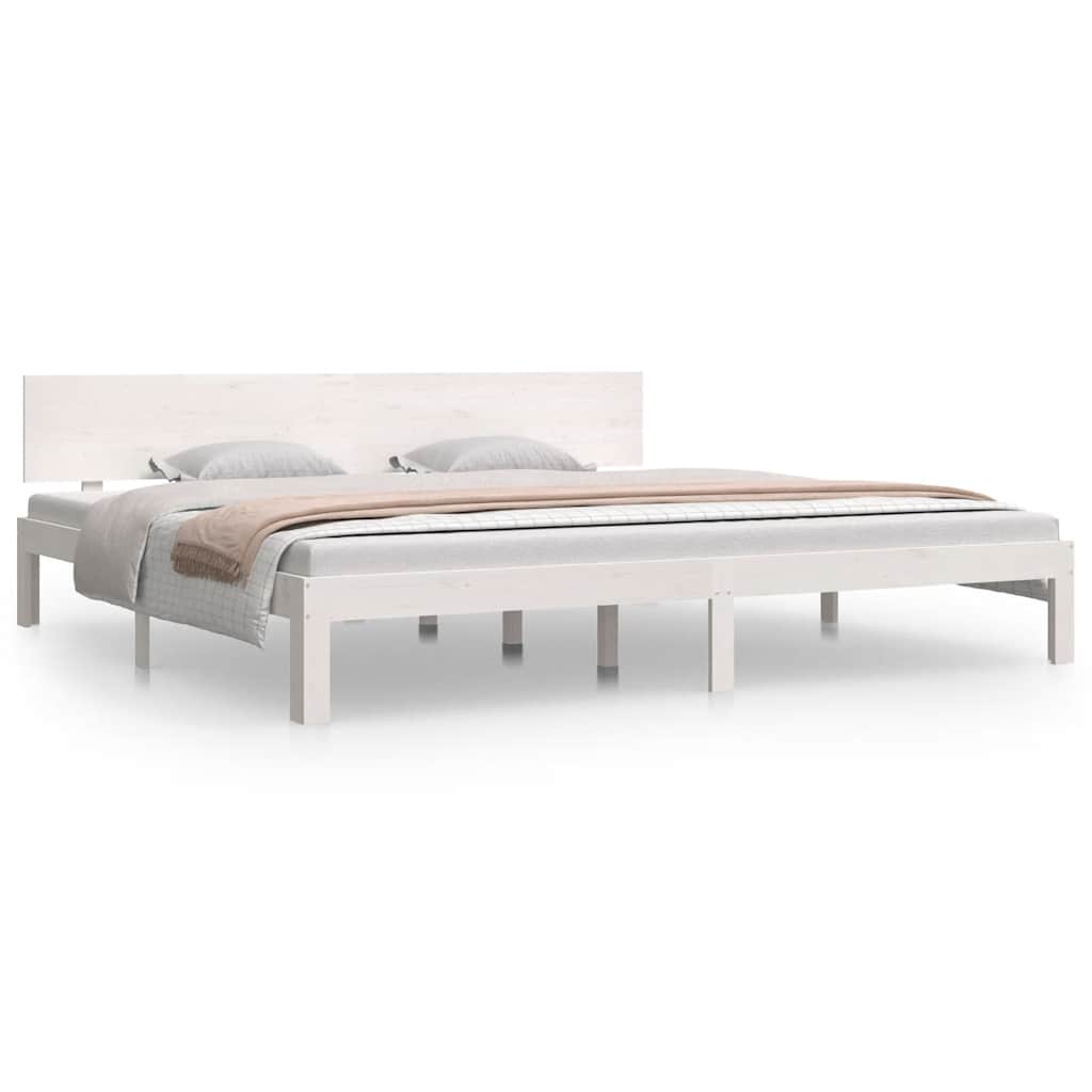 Giroletto Bianco in Legno Massello di Pino 200x200 cm | homemem39