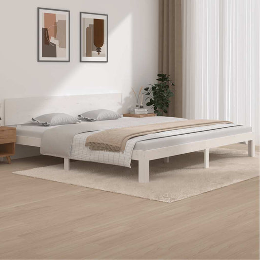 Giroletto Bianco in Legno Massello di Pino 200x200 cm | homemem39