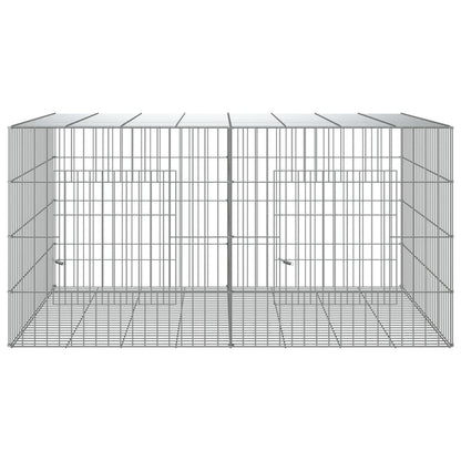 Conigliera con 2 Pannelli 110x79x54 cm Ferro Zincato - homemem39