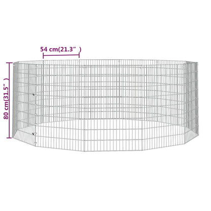Recinto per Animali Ruspante 12 Pannelli 54x80 cm Ferro Zincato | homemem39