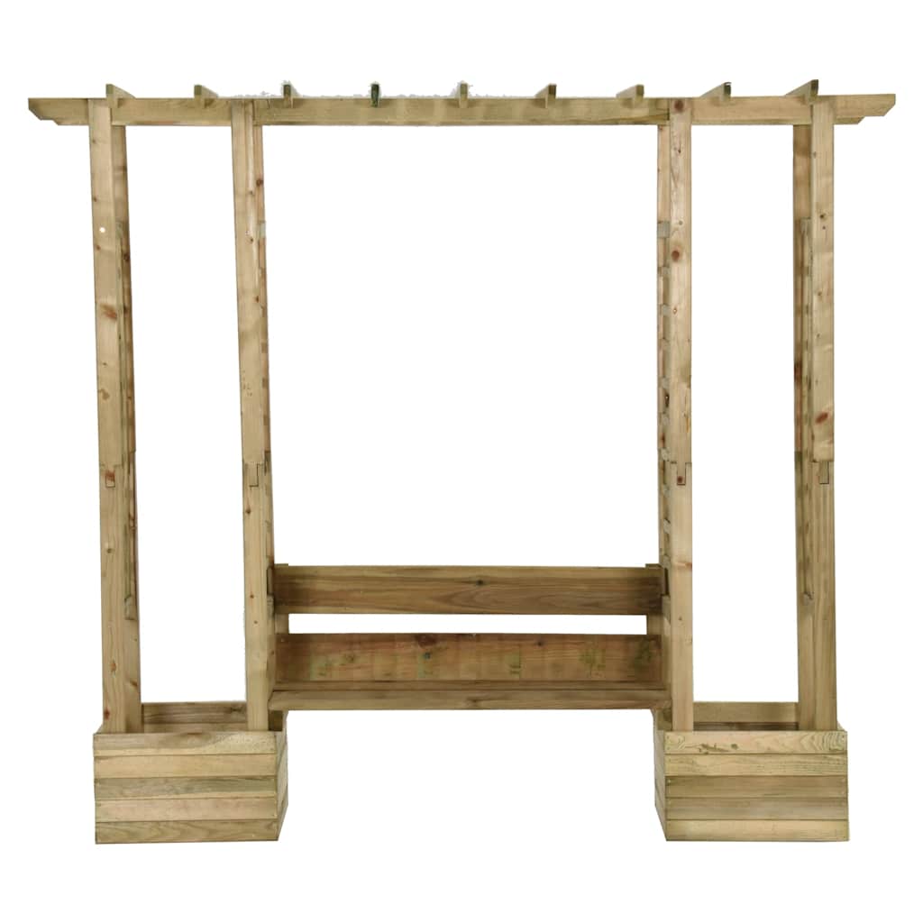 Pergola da Giardino Panca e Vasi Legno Massello Pino Impregnato | homemem39