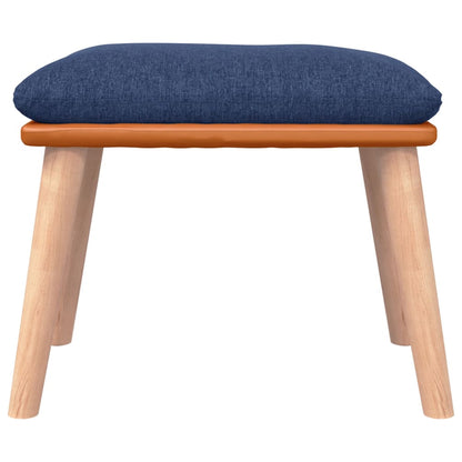 Poltrona a Dondolo con Poggiapiedi Blu in Tessuto