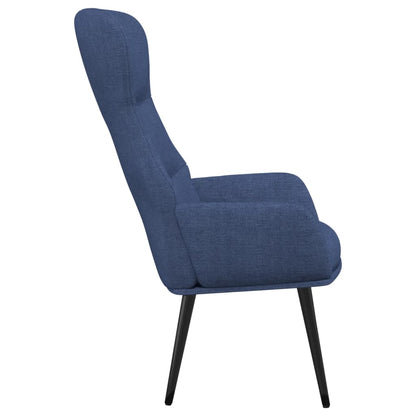 Poltrona Relax con Poggiapiedi Blu in Tessuto | homemem39