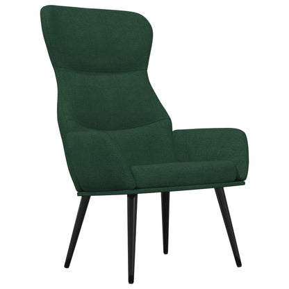 Poltrona Relax con Poggiapiedi Verde Scuro in Tessuto | homemem39