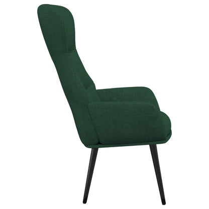 Poltrona Relax con Poggiapiedi Verde Scuro in Tessuto | homemem39