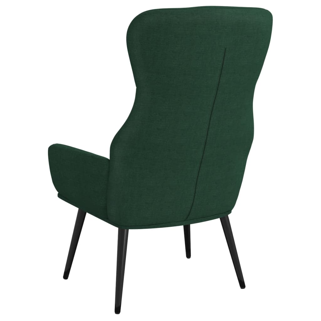 Poltrona Relax con Poggiapiedi Verde Scuro in Tessuto | homemem39