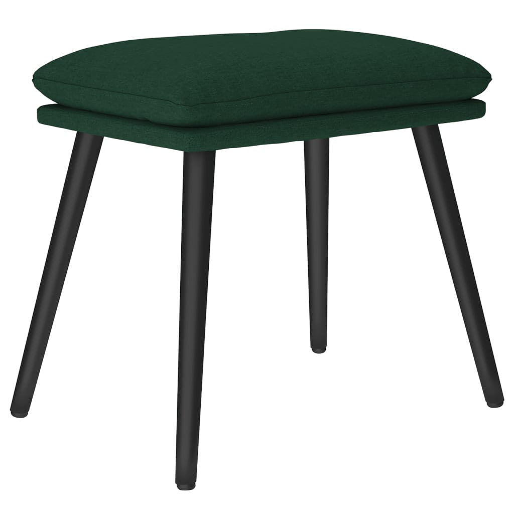 Poltrona Relax con Poggiapiedi Verde Scuro in Tessuto | homemem39