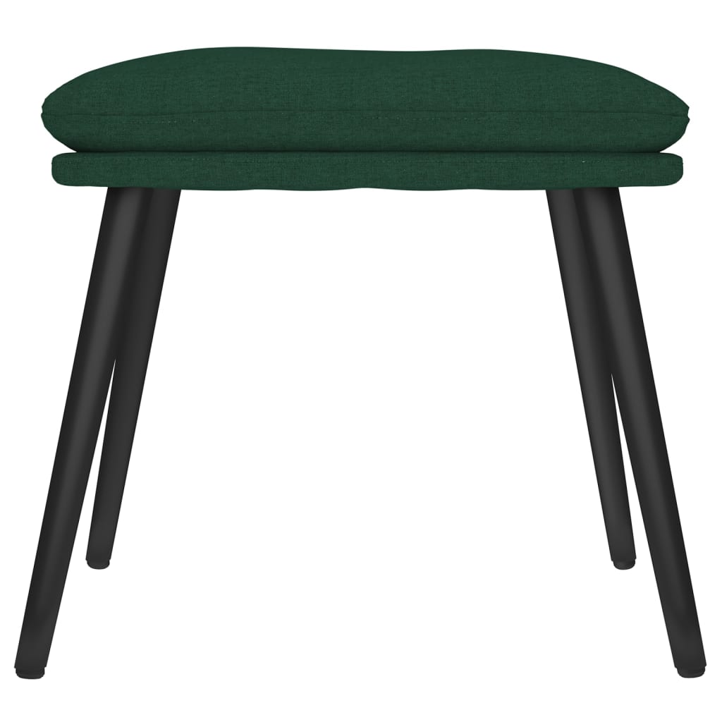 Poltrona Relax con Poggiapiedi Verde Scuro in Tessuto | homemem39