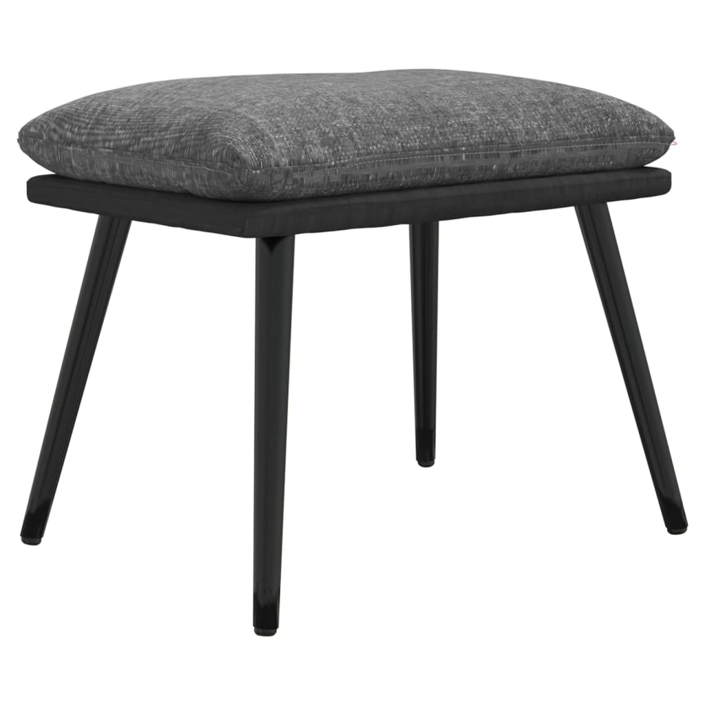 Poltrona Relax con Sgabello Grigio Chiaro Tessuto e Similpelle | homemem39