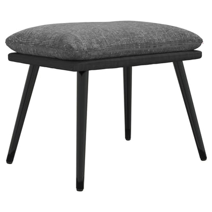 Poltrona Relax con Sgabello Grigio Chiaro Tessuto e Similpelle | homemem39