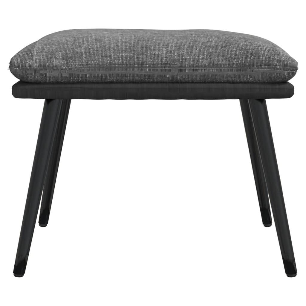 Poltrona Relax con Sgabello Grigio Chiaro Tessuto e Similpelle