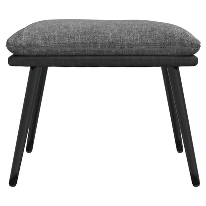 Poltrona Relax con Sgabello Grigio Chiaro Tessuto e Similpelle