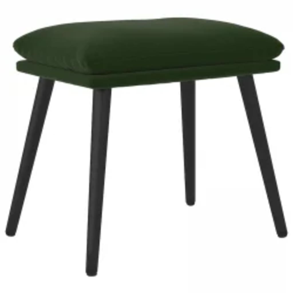 Poltrona Relax con Poggiapiedi Verde Scuro in Velluto | homemem39