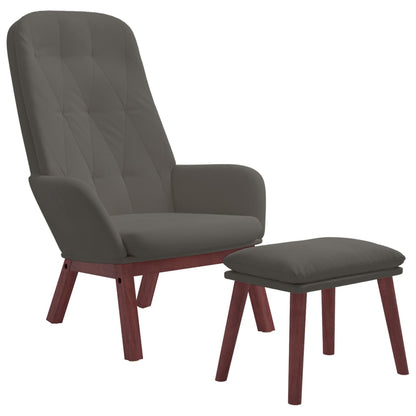 Poltrona Relax con Poggiapiedi Grigio Scuro in Velluto | homemem39