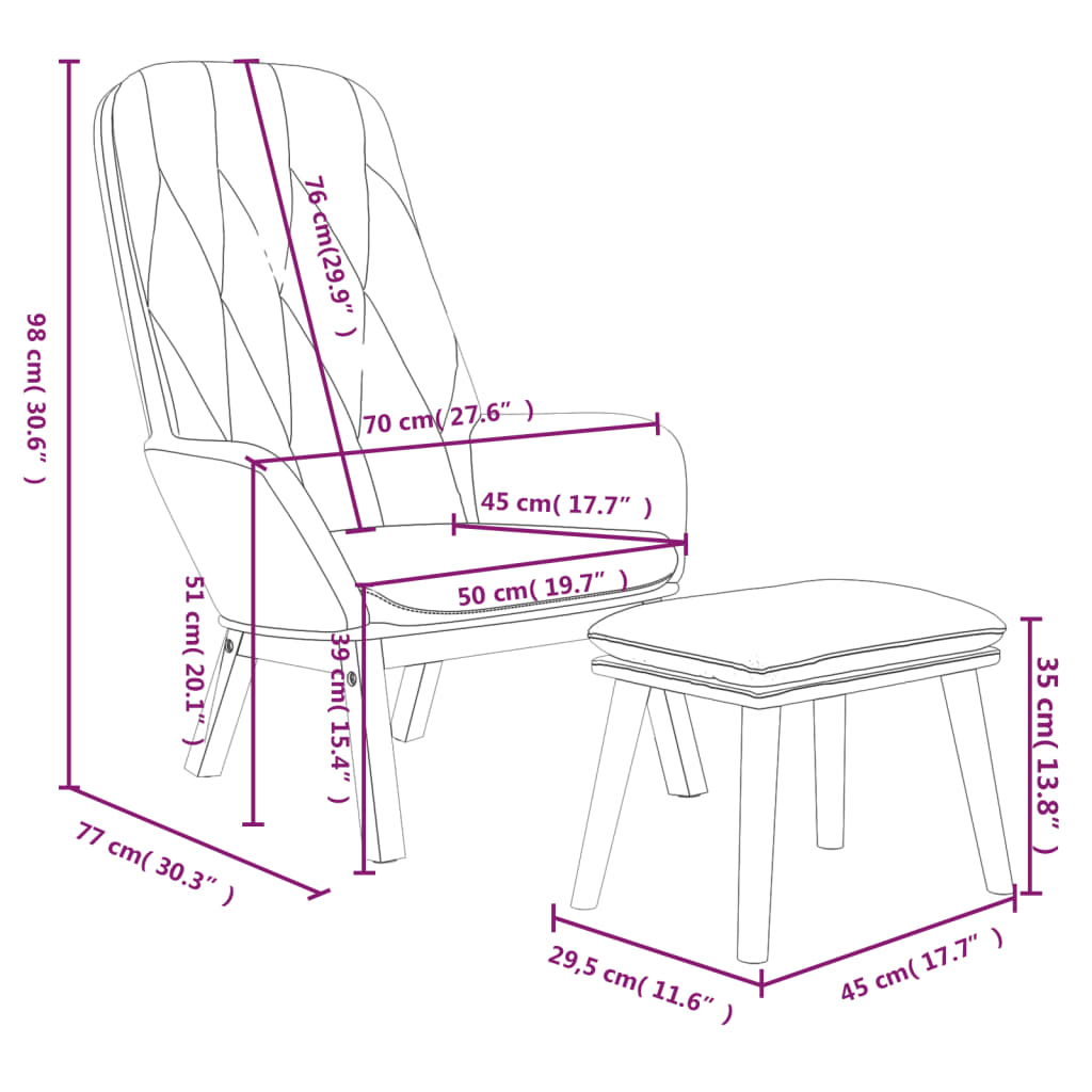 Poltrona Relax con Poggiapiedi Nera in Velluto | homemem39