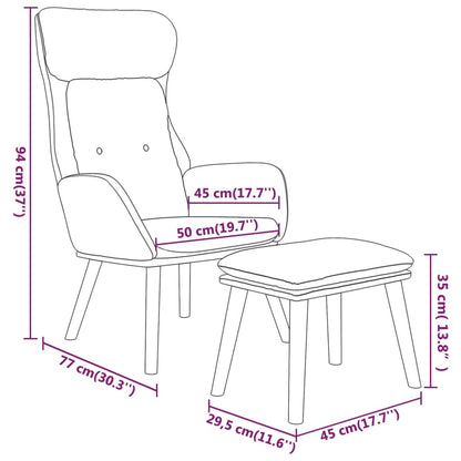 Poltrona Relax e Poggiapiedi Grigio Scuro Similpelle e Tessuto | homemem39