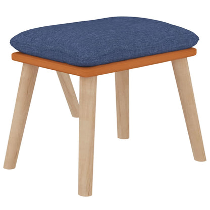 Poltrona Relax con Poggiapiedi Blu in Similpelle e Tessuto - homemem39