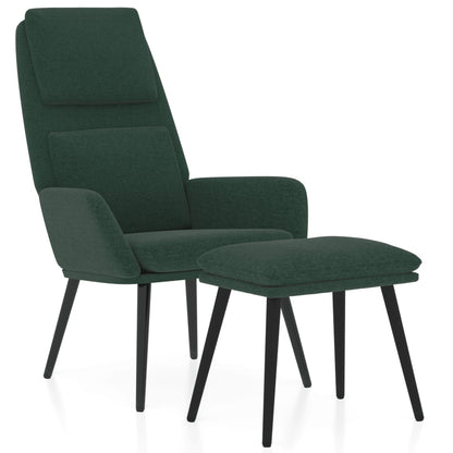 Poltrona Relax con Poggiapiedi Verde Scuro in Tessuto | homemem39