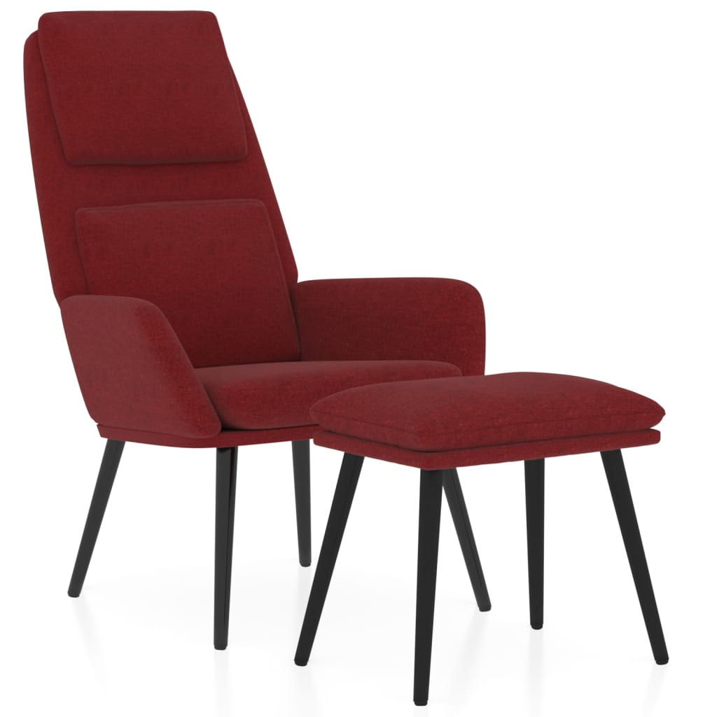 Poltrona Relax con Poggiapiedi Rosso Vino in Tessuto | homemem39