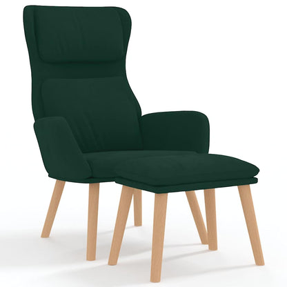 Poltrona Relax con Poggiapiedi Verde Scuro in Velluto | homemem39