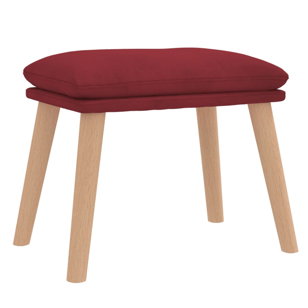 Poltrona Relax con Poggiapiedi Rosso Vino in Velluto | homemem39