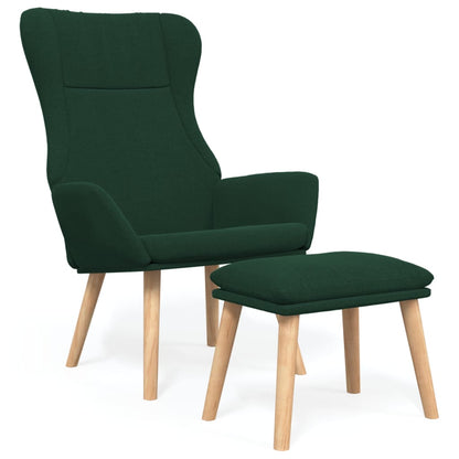 Poltrona Relax con Poggiapiedi Verde Scuro in Tessuto | homemem39