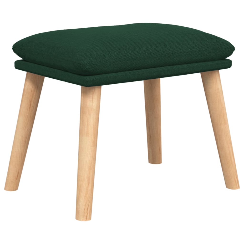 Poltrona Relax con Poggiapiedi Verde Scuro in Tessuto | homemem39