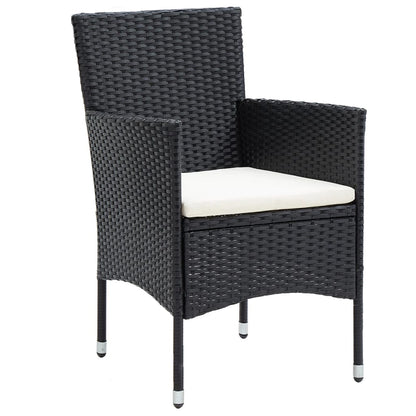 Set Mobili da Pranzo per Giardino 3 pz Polyrattan Nero | homemem39