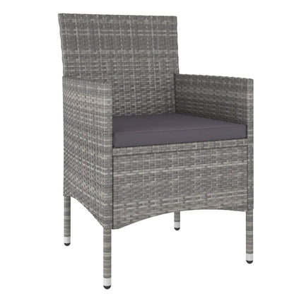Set Mobili da Pranzo per Giardino 3 pz in Polyrattan Grigio | homemem39