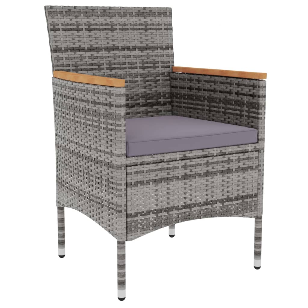 Set Mobili da Pranzo per Giardino 3 pz in Polyrattan Grigio | homemem39