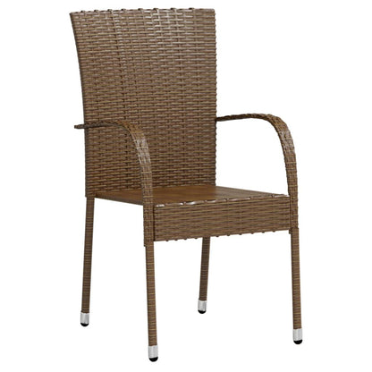 3-piece Garden Dining Furniture Set in Brown Polyrattan