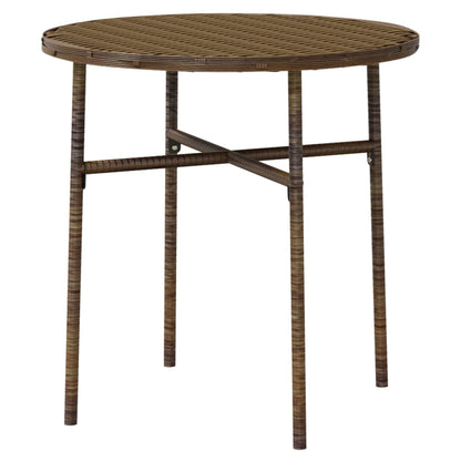 3-piece Garden Dining Furniture Set in Brown Polyrattan