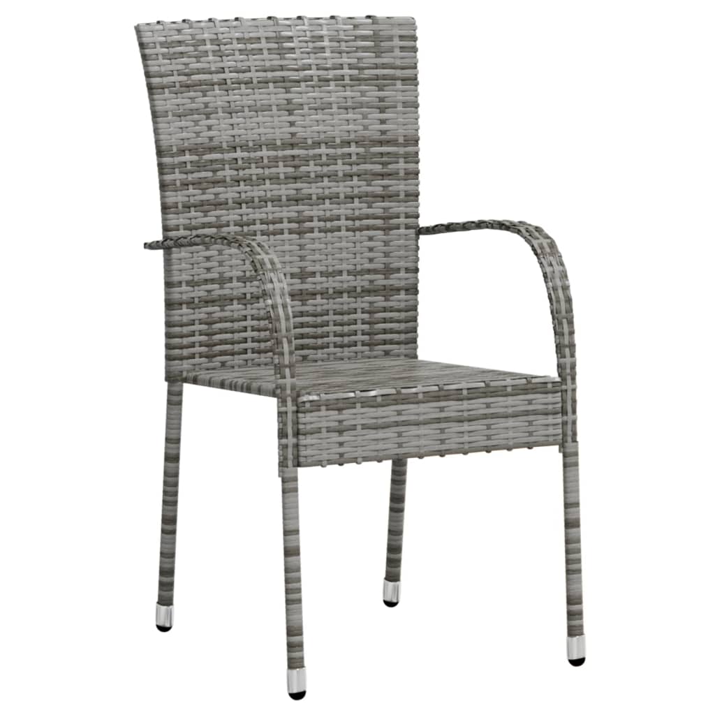 Set Mobili da Pranzo per Giardino 3 pz in Polyrattan Grigio | homemem39