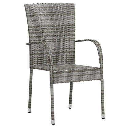 Set Mobili da Pranzo per Giardino 3 pz in Polyrattan Grigio | homemem39