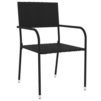 Set Mobili da Pranzo per Giardino 3 pz Polyrattan Nero - homemem39