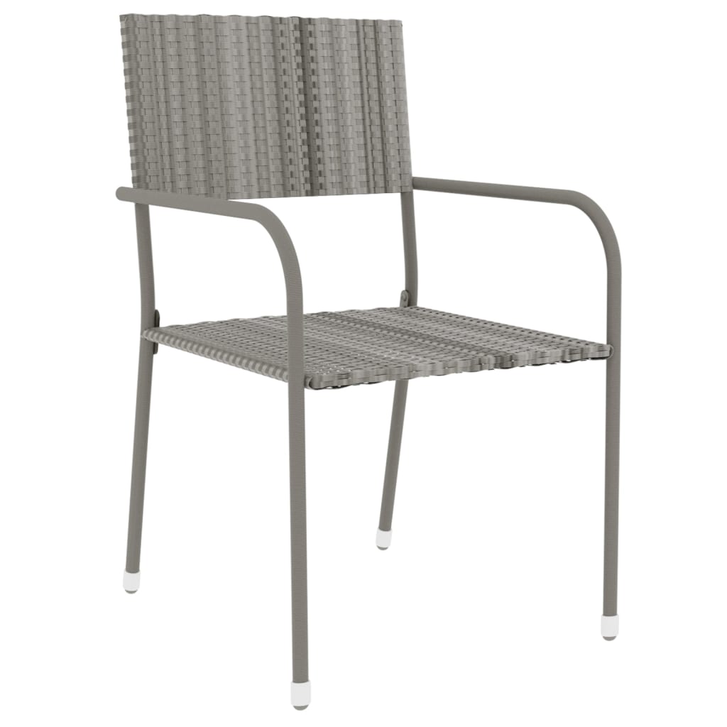 Set Mobili da Pranzo per Giardino 3 pz in Polyrattan Grigio - homemem39