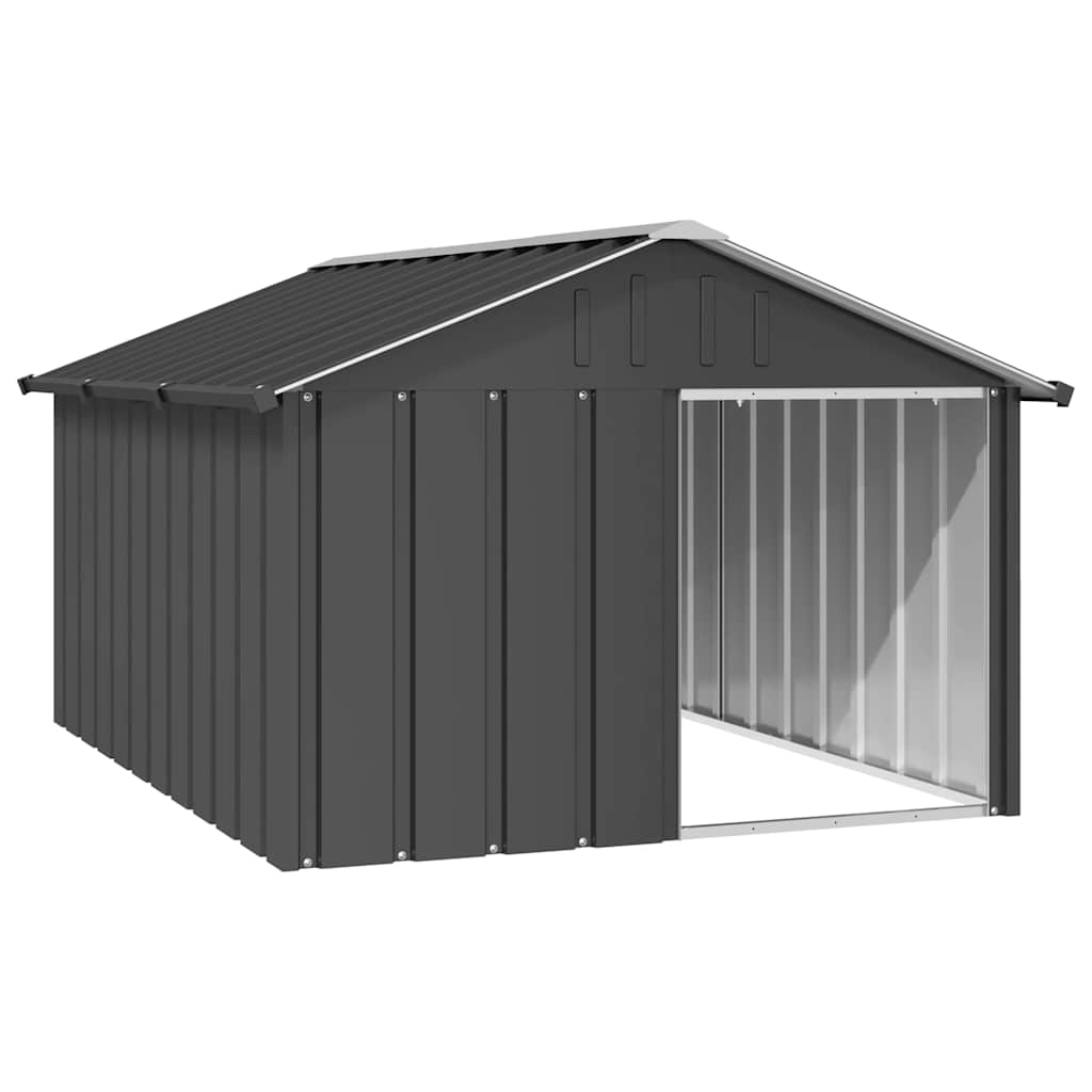 Casetta per Cani Antracite 116,5x153x81,5 cm Acciaio Zincato - homemem39