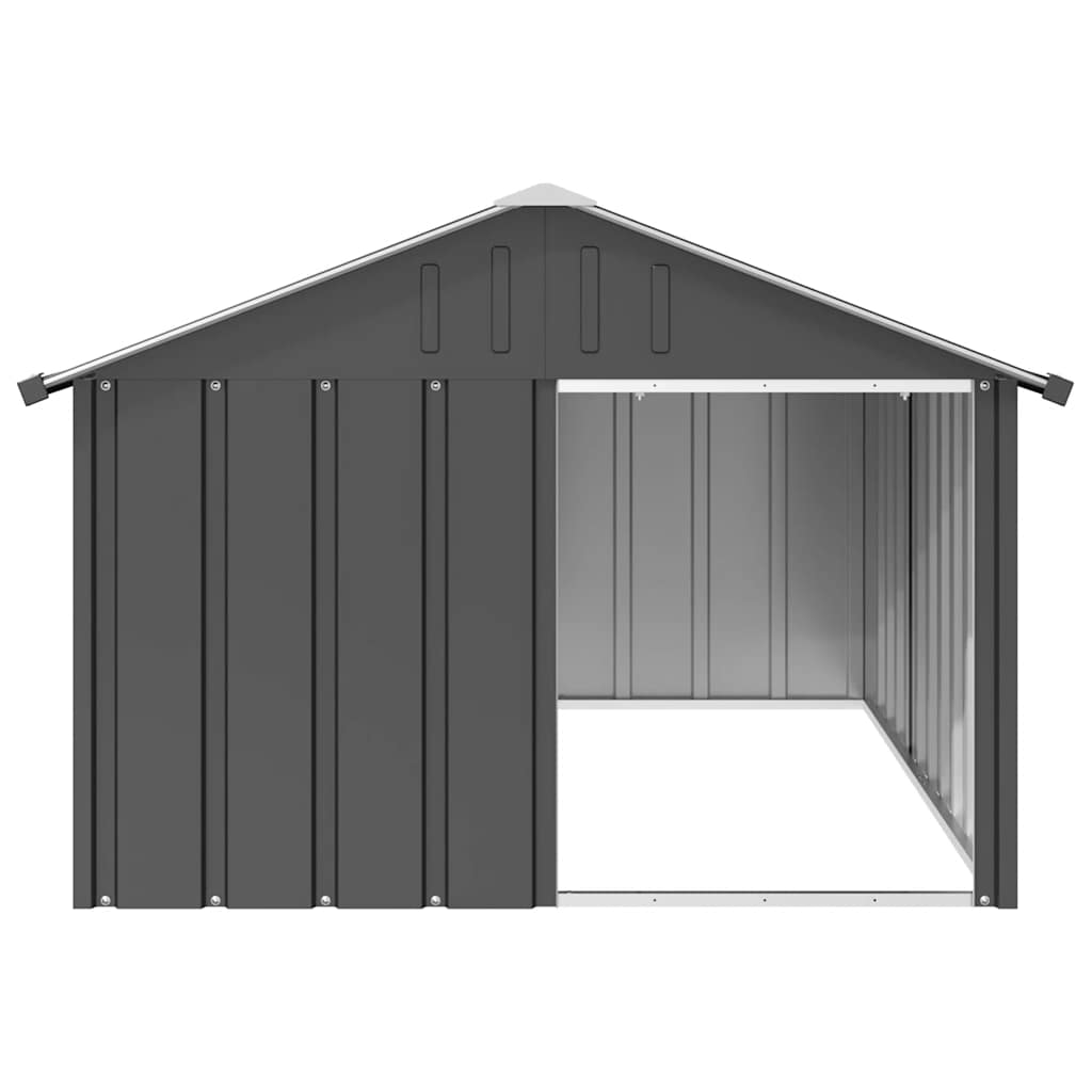 Casetta per Cani Antracite 116,5x153x81,5 cm Acciaio Zincato - homemem39