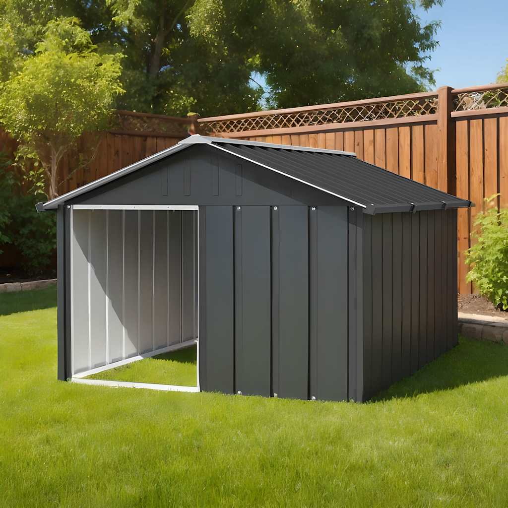 Casetta per Cani Antracite 116,5x153x81,5 cm Acciaio Zincato - homemem39