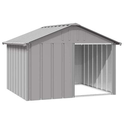 Casetta per Cani grigio 116,5x103x81,5 cm Acciaio Zincato - homemem39