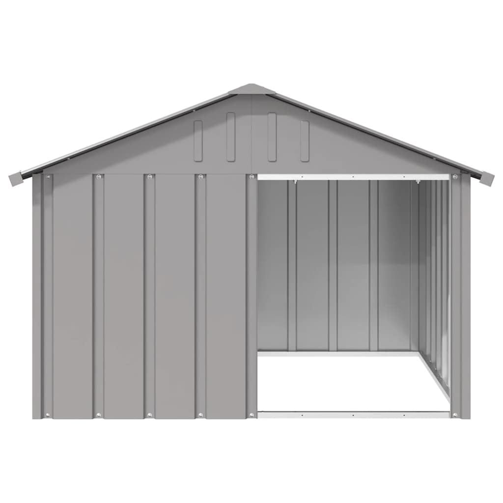 Casetta per Cani grigio 116,5x103x81,5 cm Acciaio Zincato - homemem39