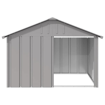Casetta per Cani grigio 116,5x103x81,5 cm Acciaio Zincato - homemem39