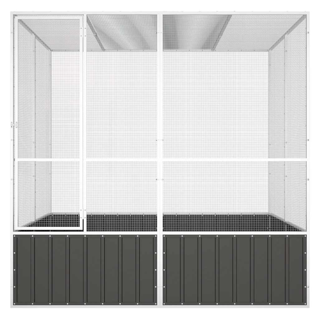 Gabbia Uccelli Antracite 213,5x217,5x211,5 cm Acciaio Zincato | homemem39