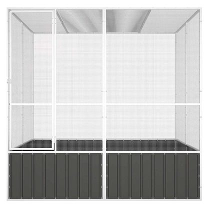 Gabbia Uccelli Antracite 213,5x217,5x211,5 cm Acciaio Zincato | homemem39