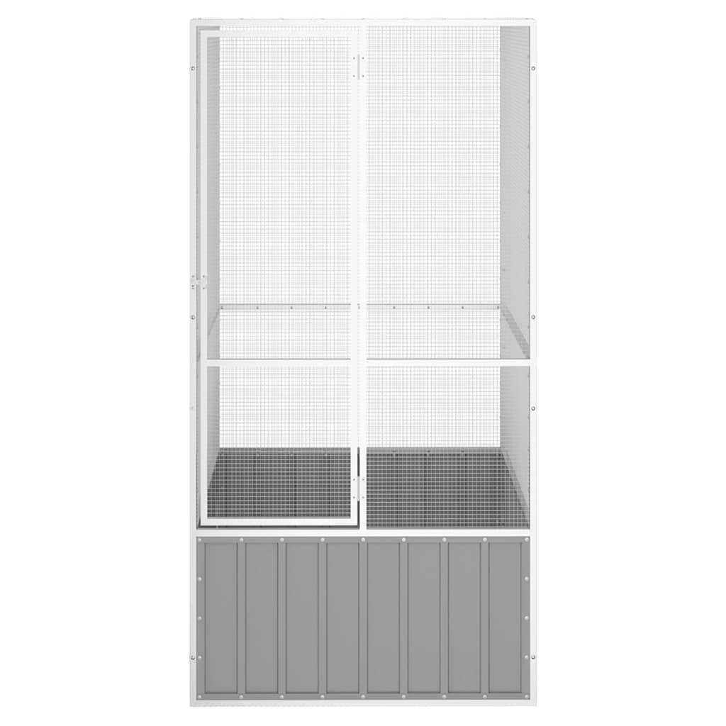 Gabbia per Uccelli Grigia 111x107x211,5 cm Acciaio Zincato | homemem39