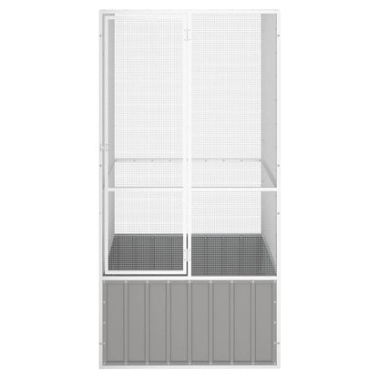 Gabbia per Uccelli Grigia 111x107x211,5 cm Acciaio Zincato | homemem39