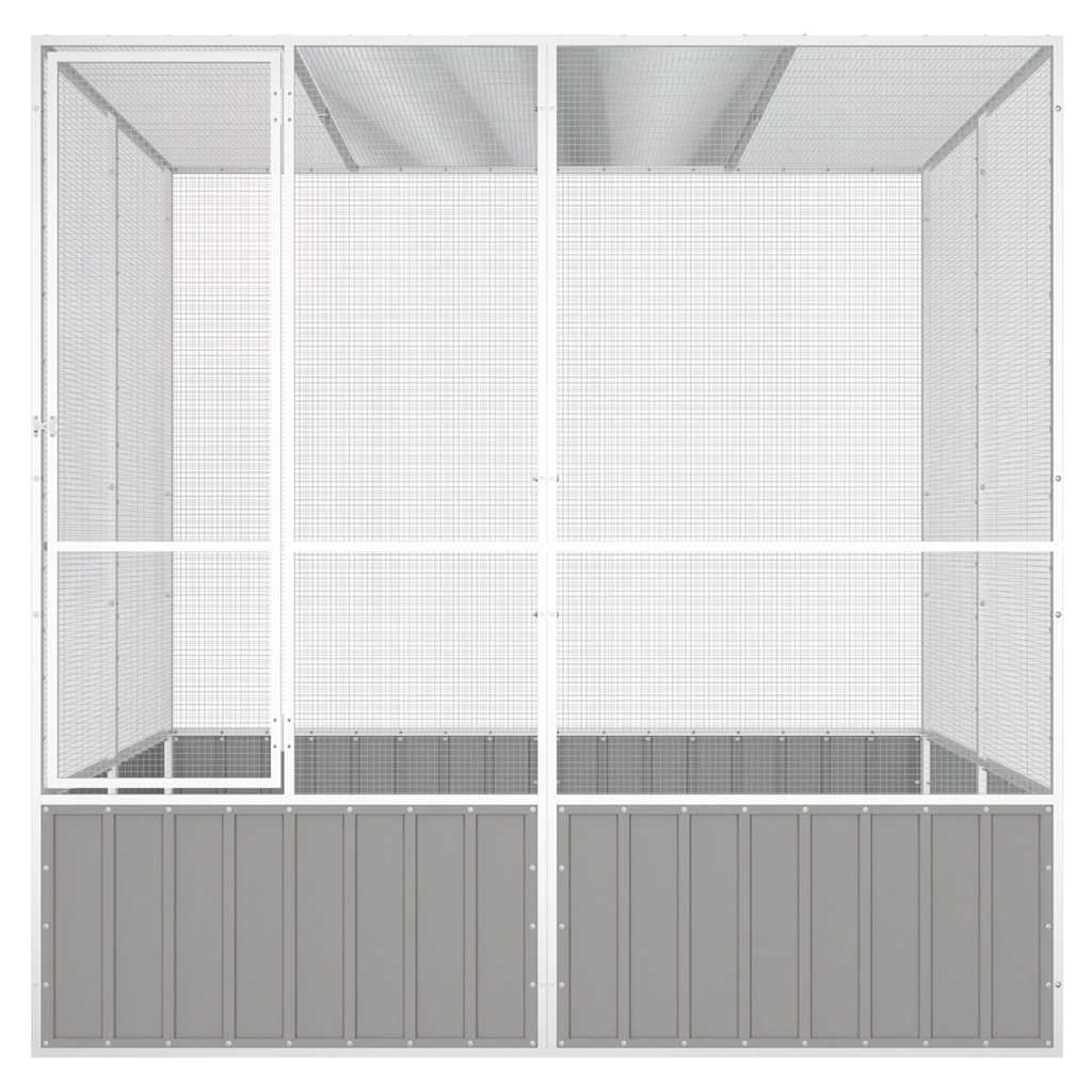 Gabbia per Uccelli Grigia 213,5x217,5x211,5 cm Acciaio Zincato | homemem39