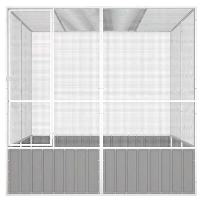 Gabbia per Uccelli Grigia 213,5x217,5x211,5 cm Acciaio Zincato | homemem39